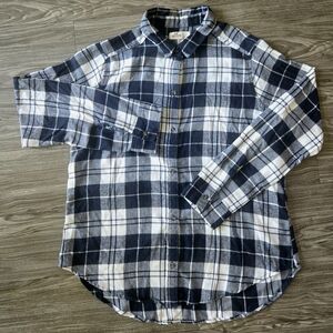 Hollister Blue and White Flannel